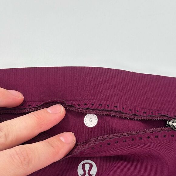 Lululemon Mind Over Miles Crop 17” Marvel Maroon Leggings Pockets Womens Size 6 - Picture 11 of 11